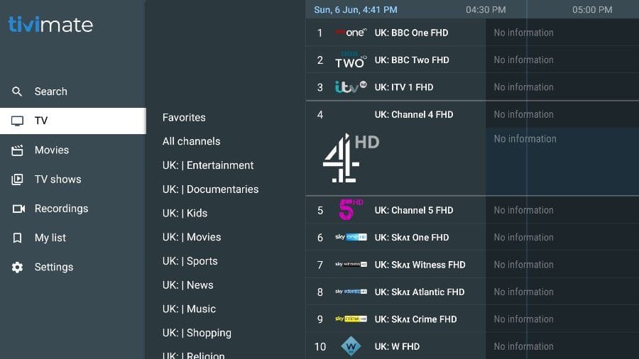 TiviMate EPG